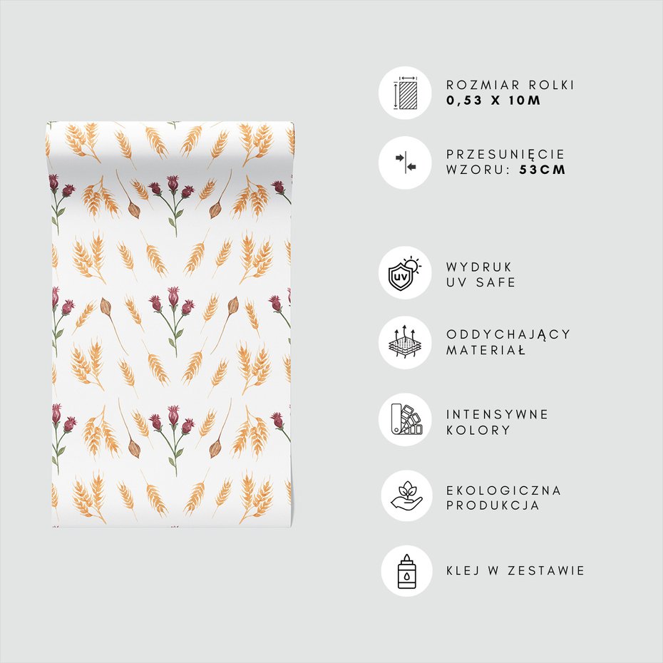 Tapeta - kwiaty, liście, źdźbła