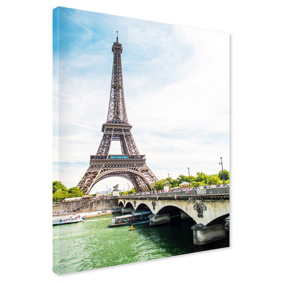 Obraz na płótnie - Paryż, Wieża Eiffla, most