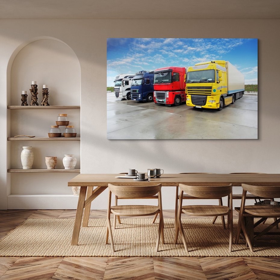 Obraz na płótnie - ciężarówki, transport, pojazdy