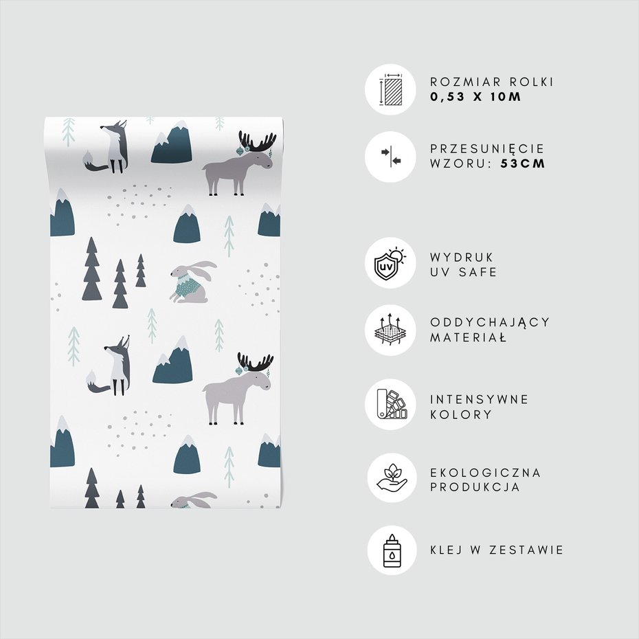 Tapeta - dziecięca, lisy, góry,