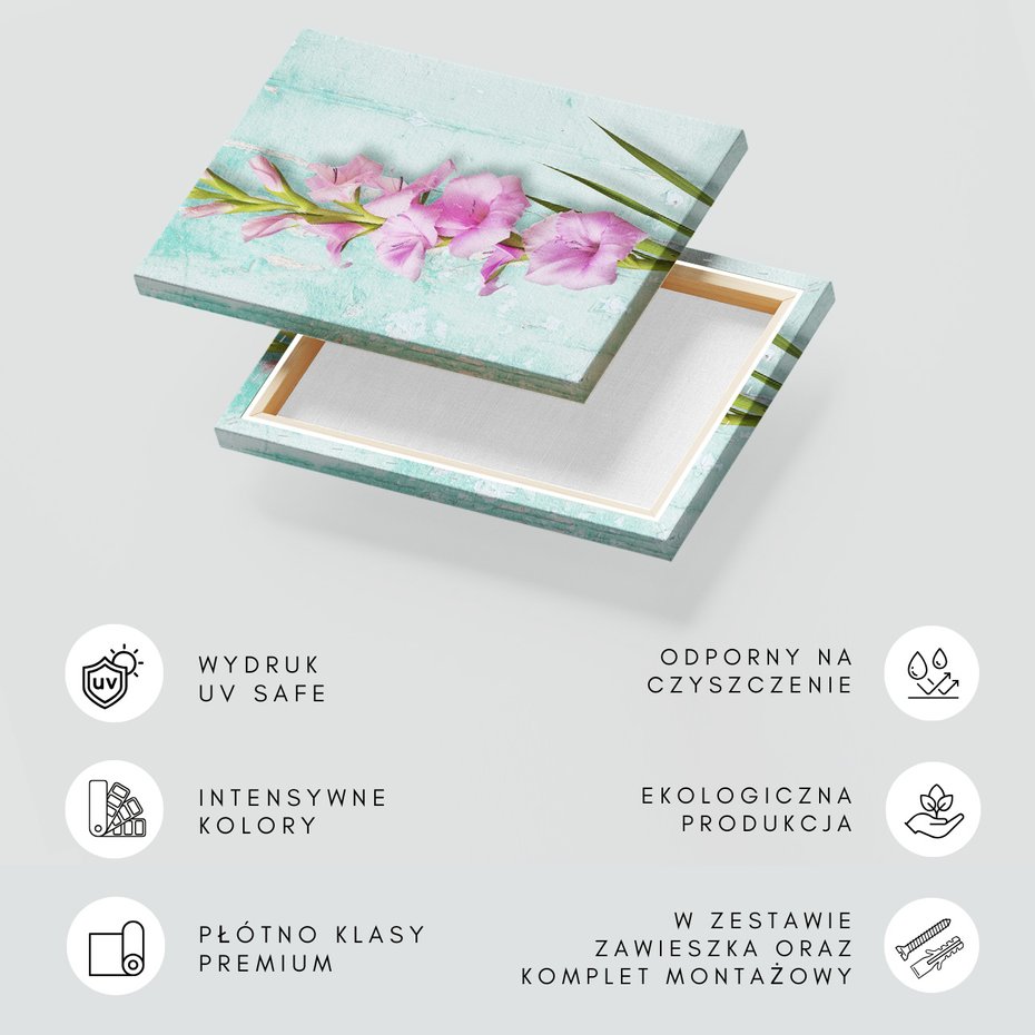 Obraz na płótnie - kwiaty, różowy, gladiole