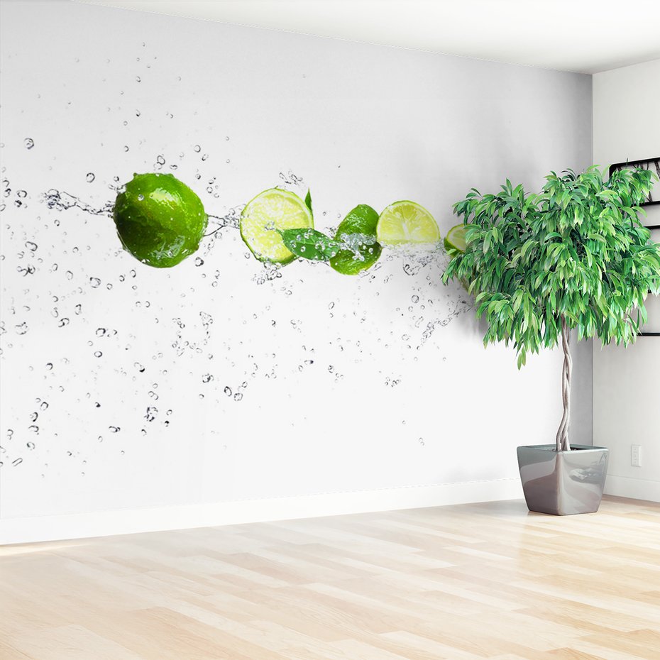 Fototapeta - limonki, woda, świeżość