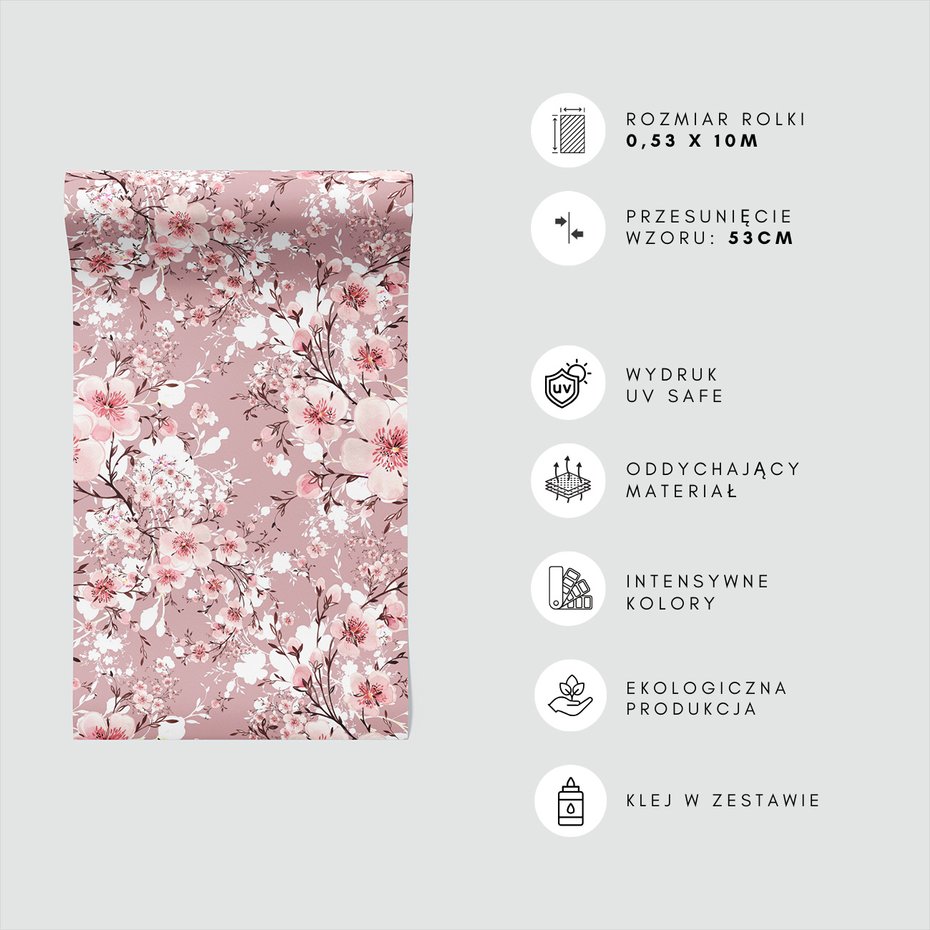 Tapeta - kwiaty, liście, wzór