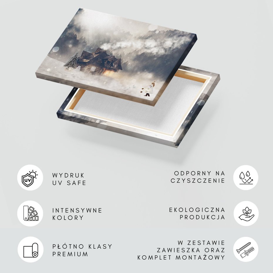 Obraz na płótnie - zima, las, śnieg