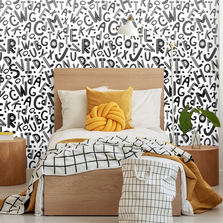 Tapeta - alfabet, litery, gwiazdy