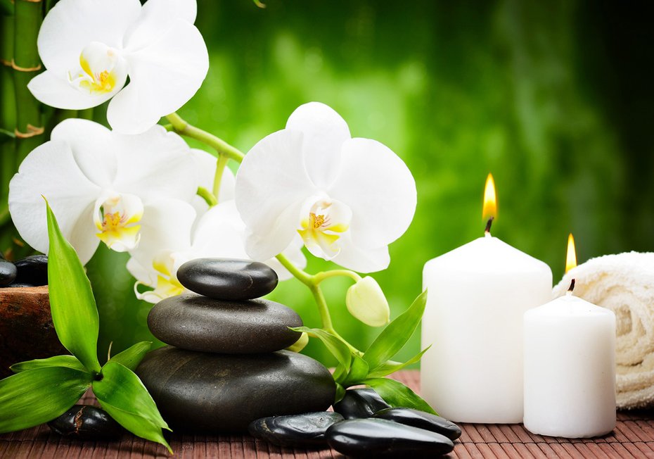 Fototapeta - spa, relaks, kwiaty