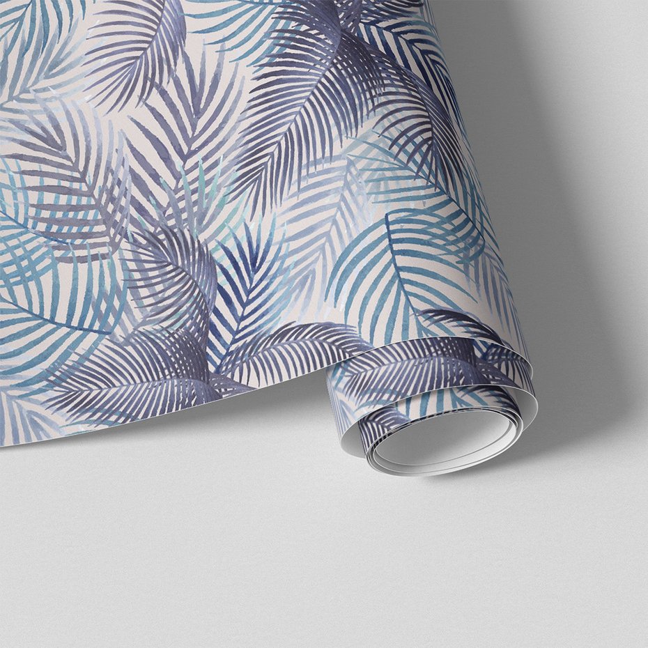 Tapeta - liście, wzór, akwarela