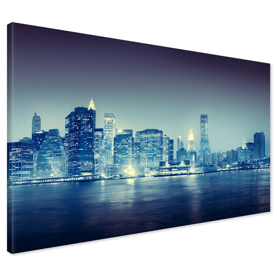Obraz na płótnie - miasto, noc, budynki