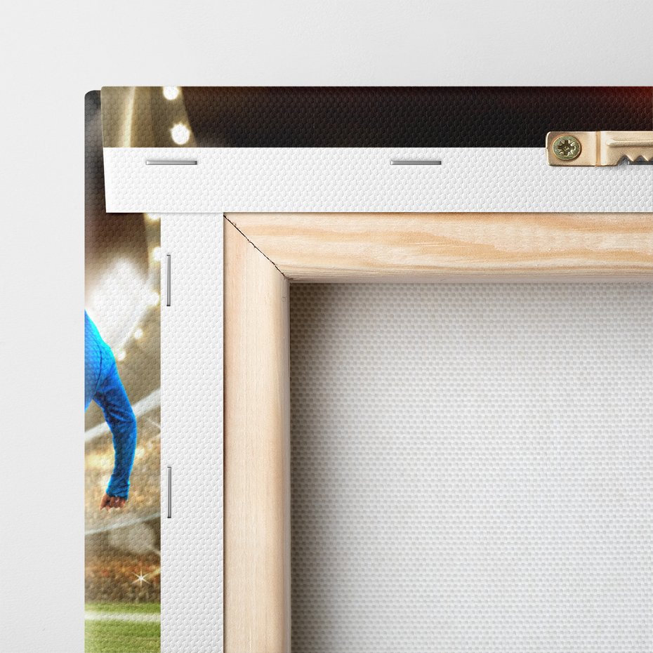 Obraz na płótnie - piłka nożna, sportowcy, stadion