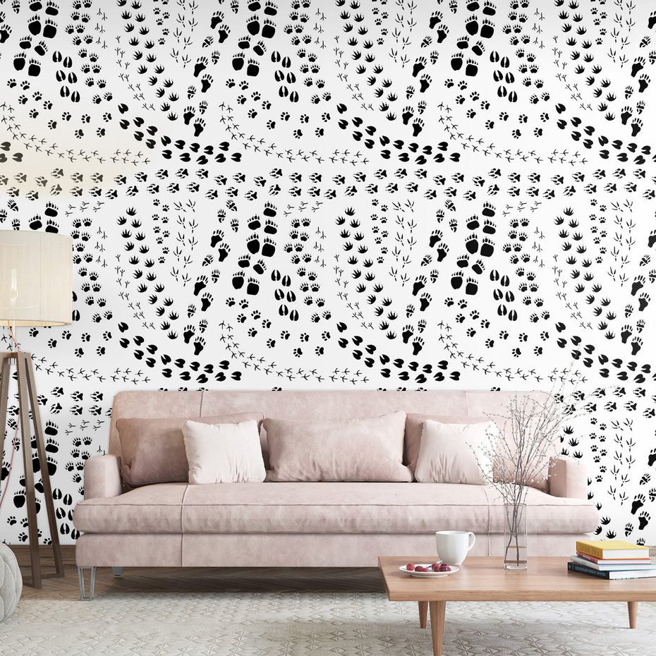 Tapeta - odciski, łapy, zwierzęta