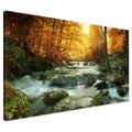 Obraz na płótnie - las, wodospad, jesień