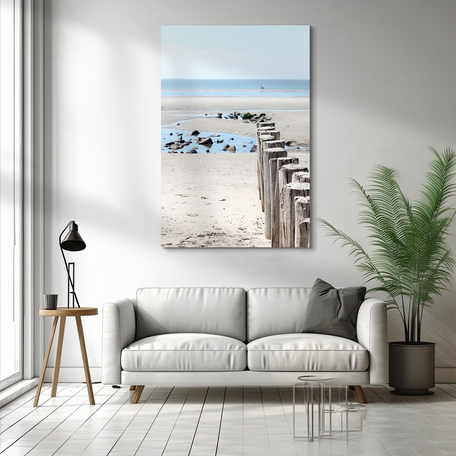 Obraz na płótnie - plaża, morze, drewno