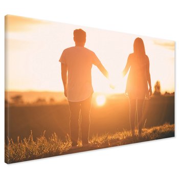 Obraz na płótnie - zachód słońca, miłość, para
