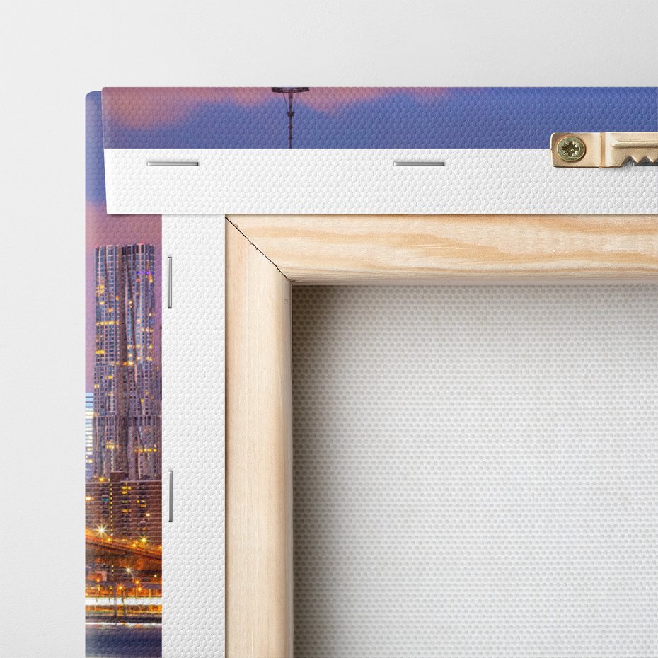 Obraz na płótnie - miasto, most, noc