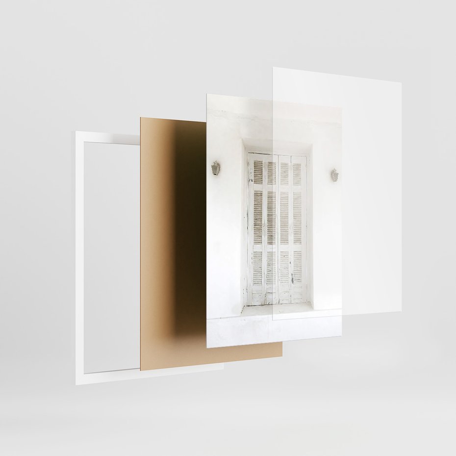 Zestaw obrazy w ramie, plakaty - ściana, schody, drzwi - rama biała