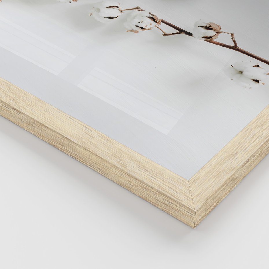 Zestaw obrazy w ramie, plakaty - bawełna, gałązki, delikatny - rama drewno