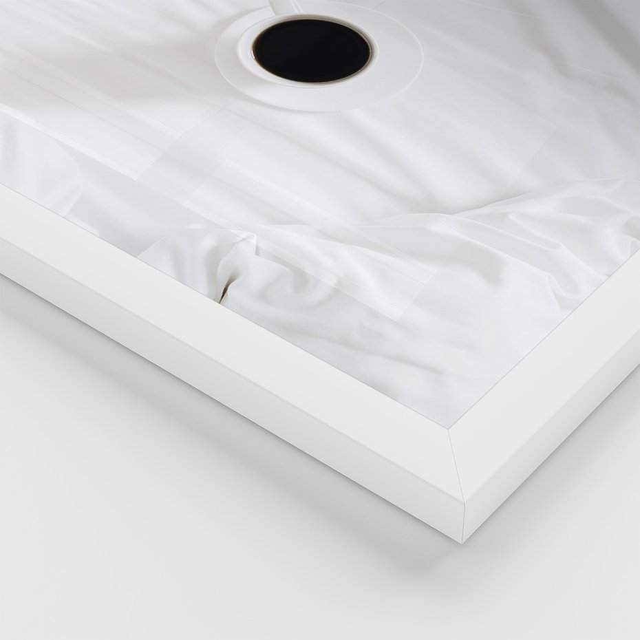 Zestaw obrazy w ramie, plakaty - śniadanie, cytryny, minimalizm - rama biała