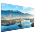 Obraz na płótnie - jezioro, góry, wyspa