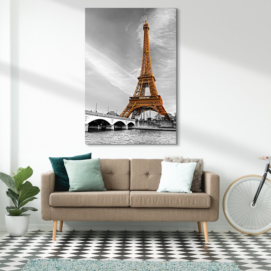 Obraz na płótnie - Wieża Eiffla, Paryż, most