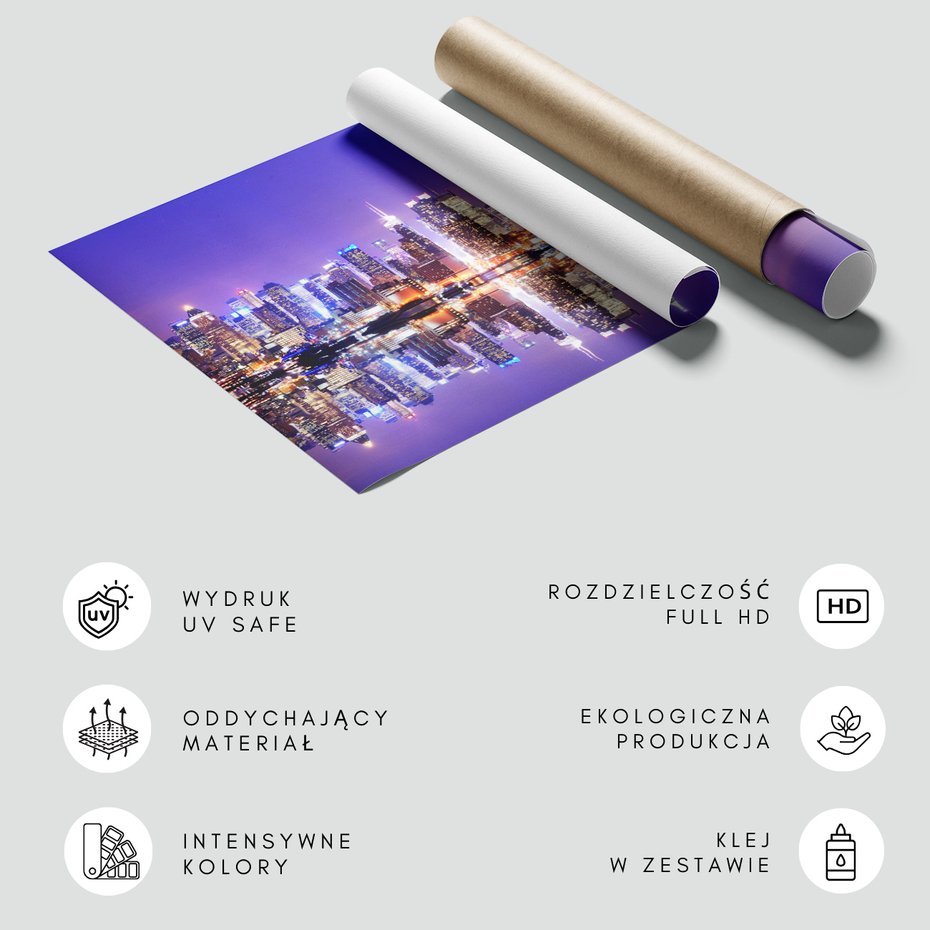 Fototapeta - miasto, noc, odbicie