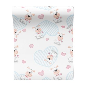 Tapeta - dziecięca, pies, serce, tło