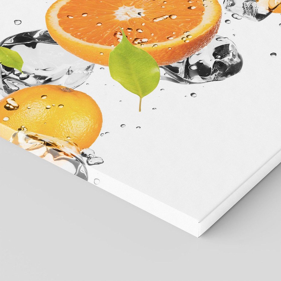 Obraz na płótnie - pomarańcze, lód, owoce