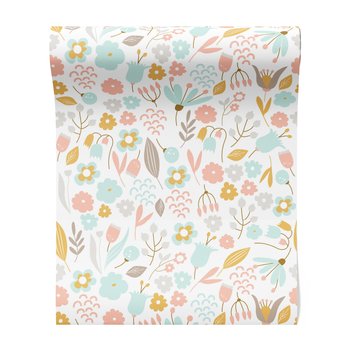 Tapeta - kwiaty, liście, pastel,