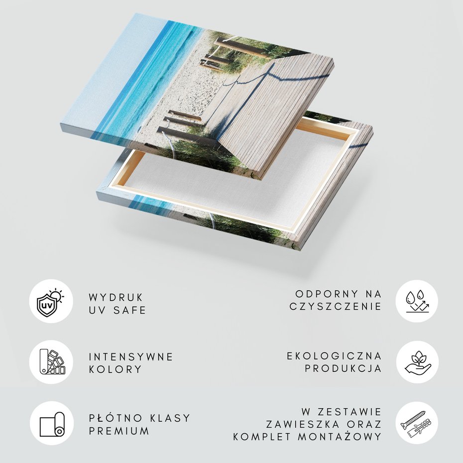 Obraz na płótnie - plaża, morze, drewno