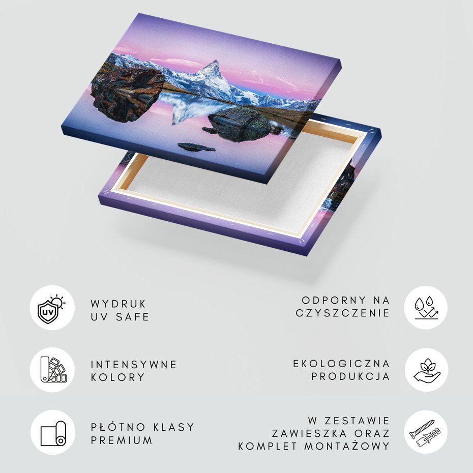 Obraz na płótnie - góry, jezioro, odbicie