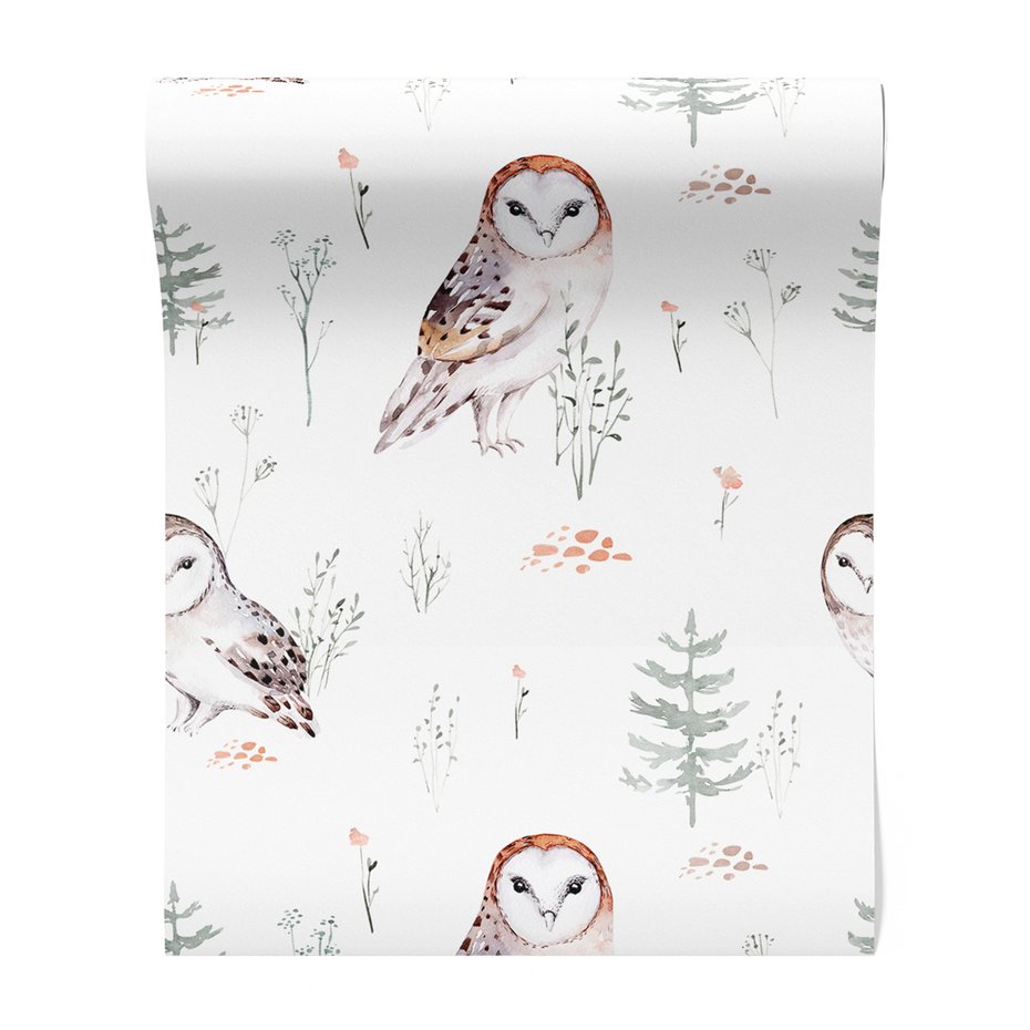 Tapeta - sowa, las, gałązka