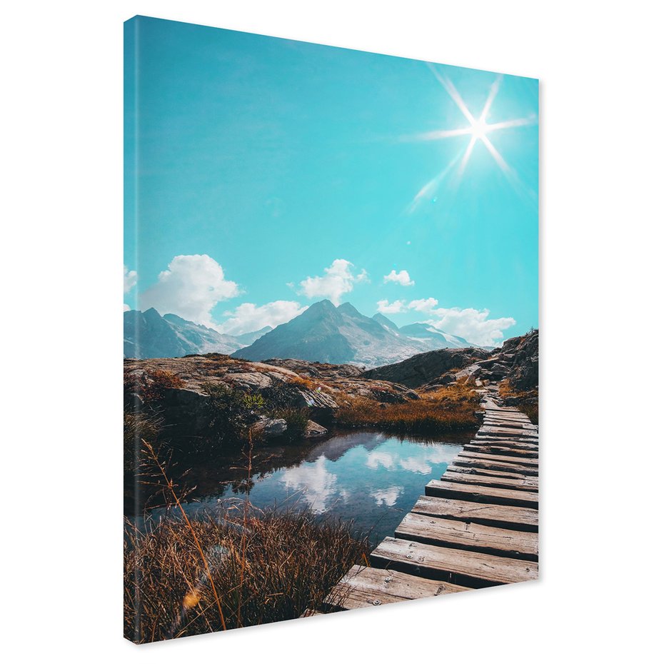 Obraz na płótnie - góry, jezioro, niebo