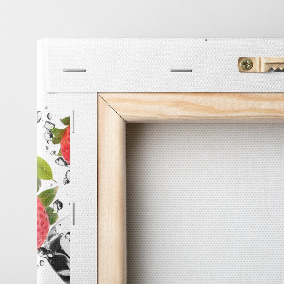 Obraz na płótnie - truskawki, lód, świeżość