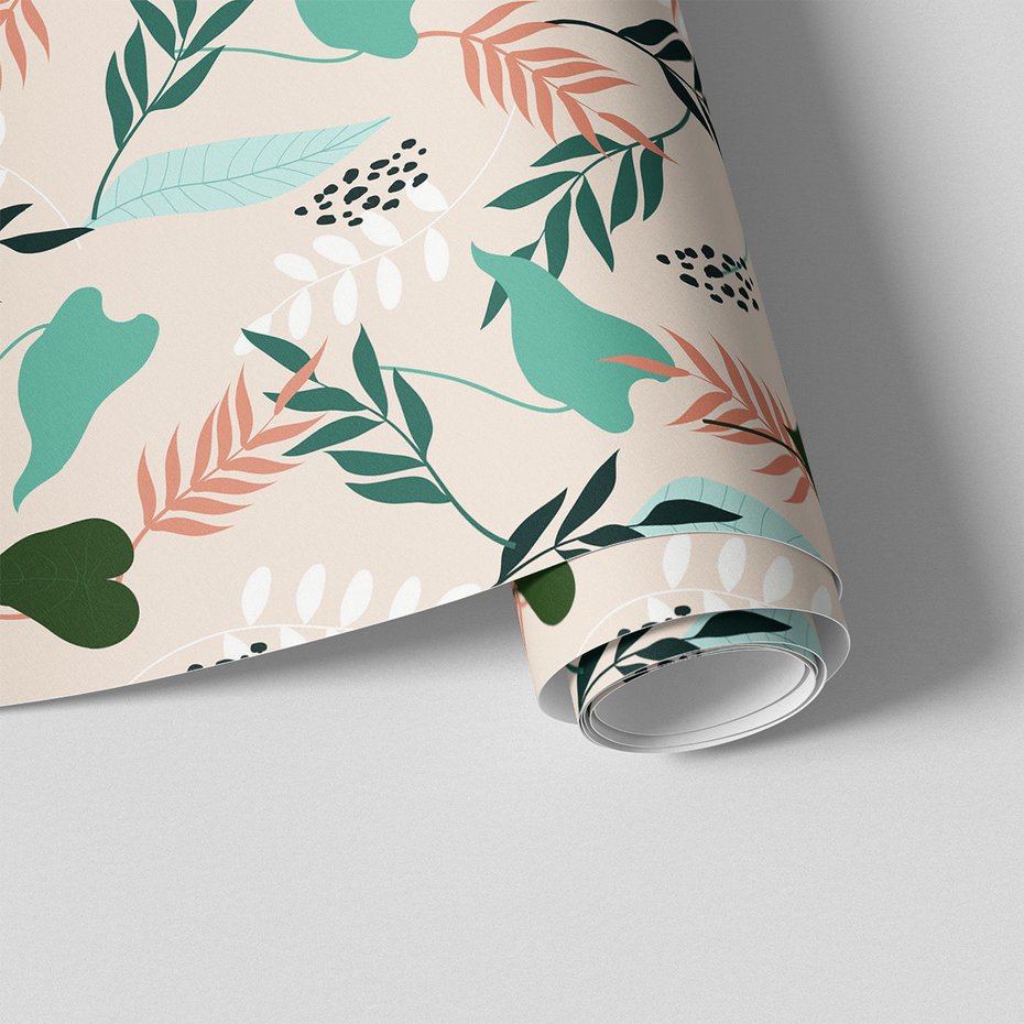 Tapeta - liście, gałązki, abstrakcja