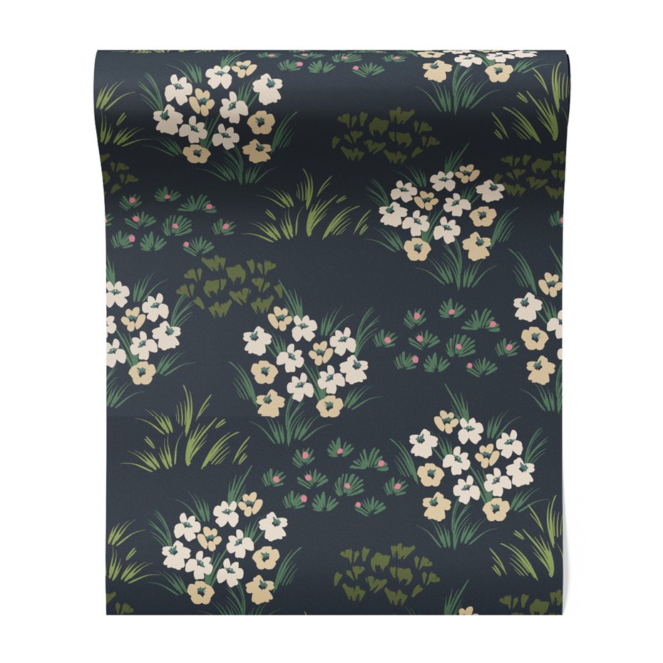 Tapeta - kwiaty, trawa, wzór