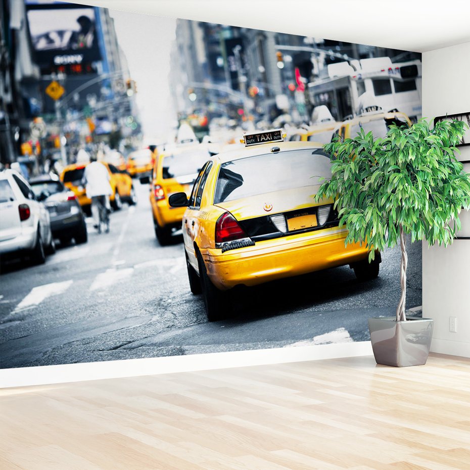 Fototapeta - taxi, miasto, ulica