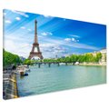 Obraz na płótnie - Paryż, wieża Eiffla, Sekwana