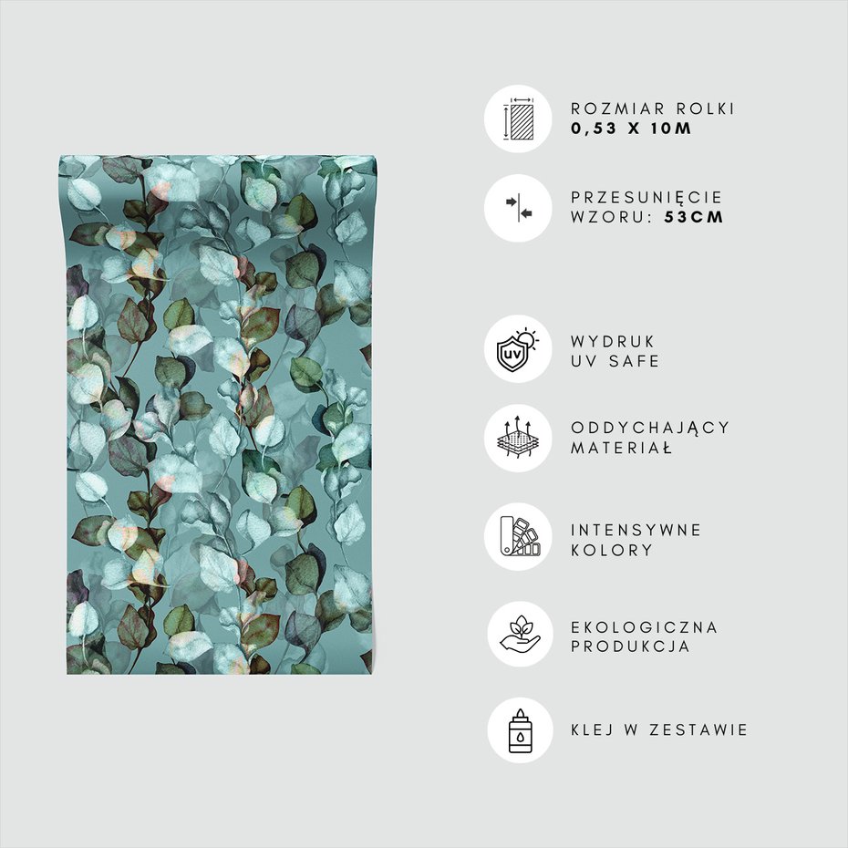 Tapeta - liście, gałązki, akwarela