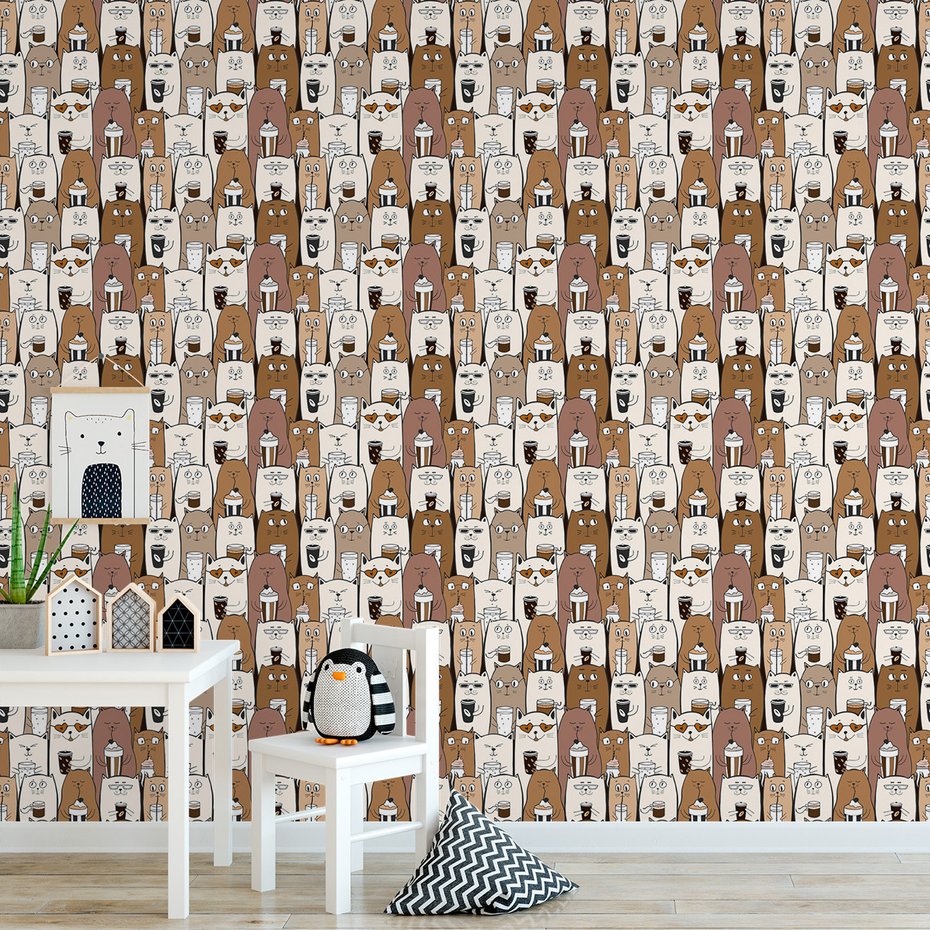 Tapeta - koty, napoje, okulary