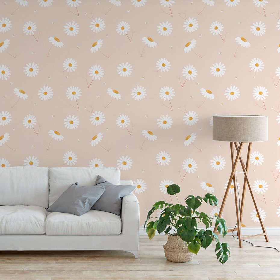 Tapeta - kwiaty, stokrotki, tło