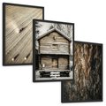 Zestaw obrazy w ramie, plakaty - ziemia, traktor, kora - rama czarna