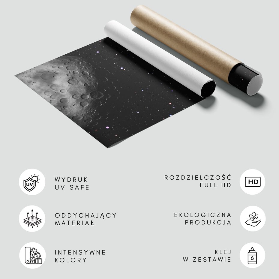 Fototapeta - kosmos, księżyc, kratery