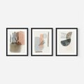 Zestaw obrazy w ramie, plakaty - abstrakcja,pastelowe,wzory - rama czarna