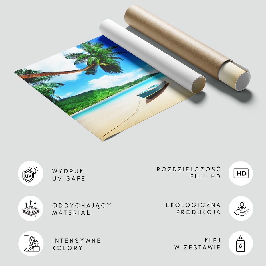 Fototapeta - plaża, morze, palma