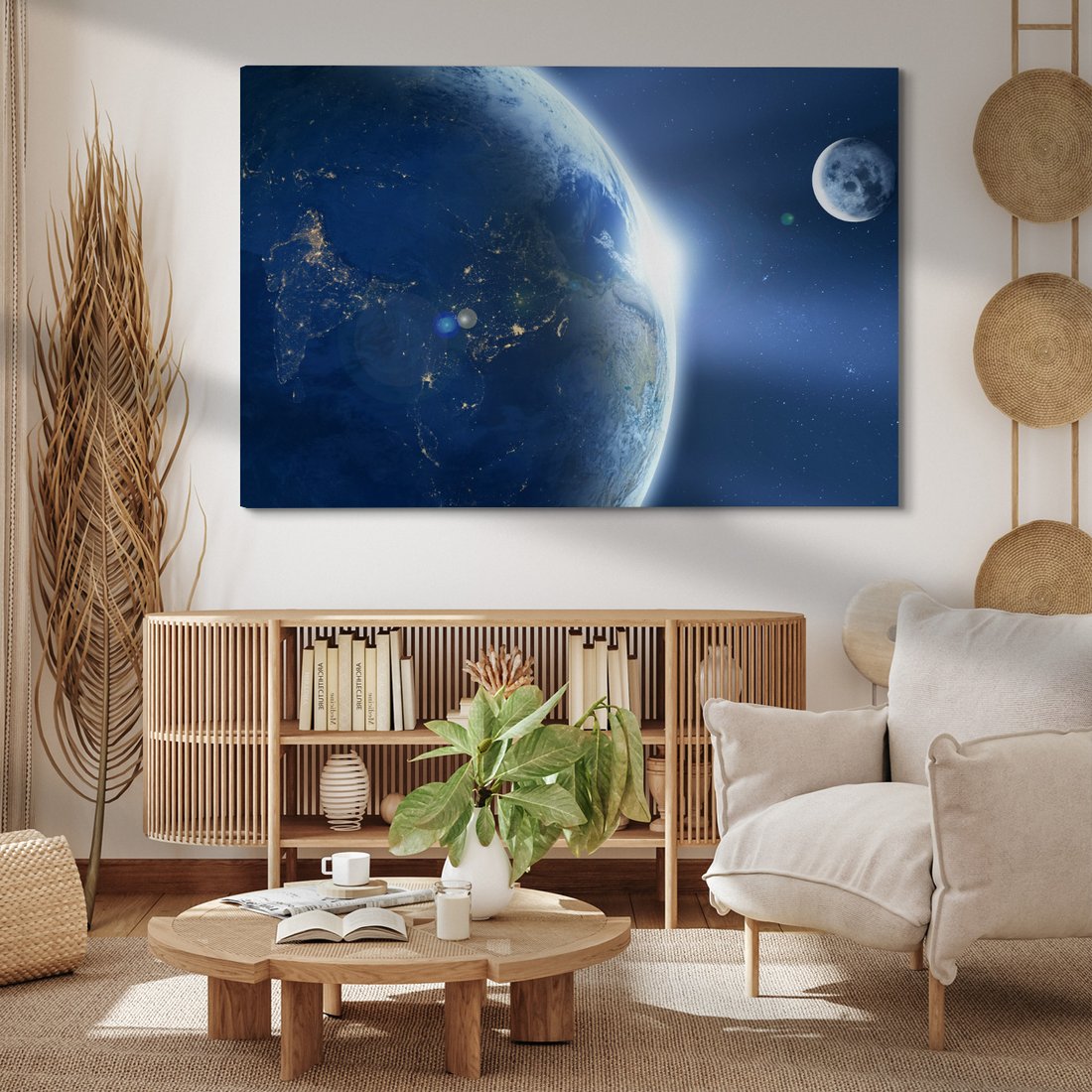 Obraz na płótnie - ziemia, kosmos, księżyc