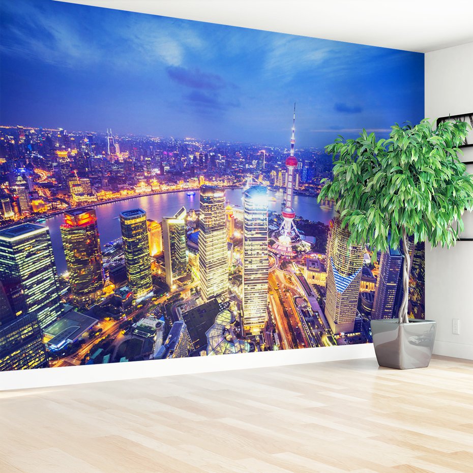 Fototapeta - miasto, noc, panorama