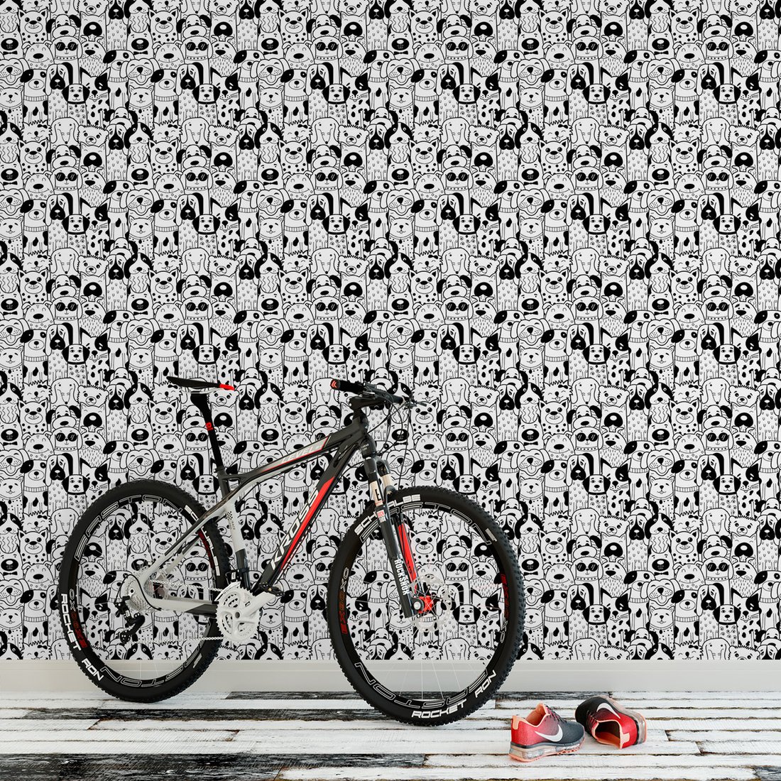 Tapeta - psy, ilustracje, zwierzęta