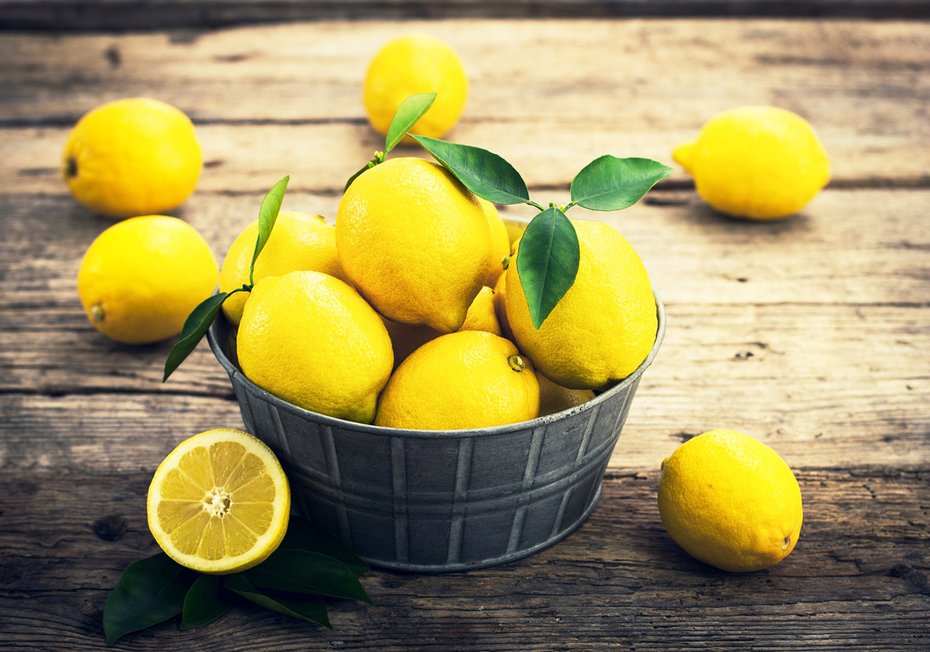 Fototapeta - cytryny, owoce, żółty