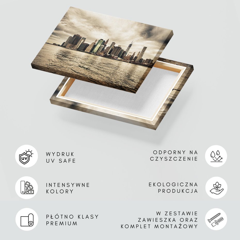 Obraz na płótnie - miasto, woda, budynki