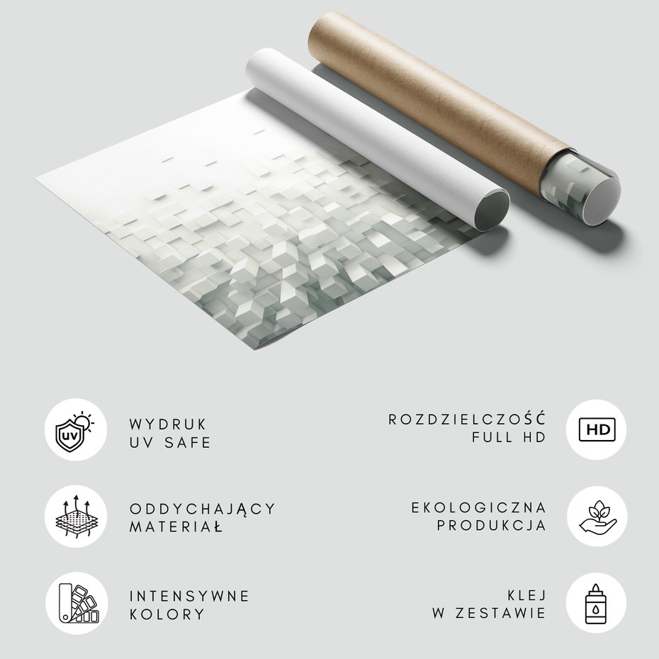 Fototapeta - abstrakcja, sześciany, biały