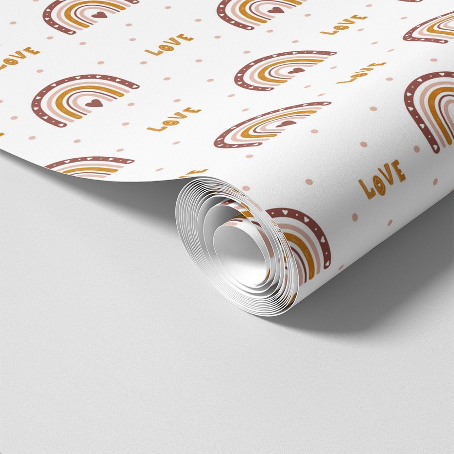 Tapeta - dziecięca, tęcza, serce,